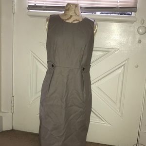Khaki dress with full zip back by J.Crew